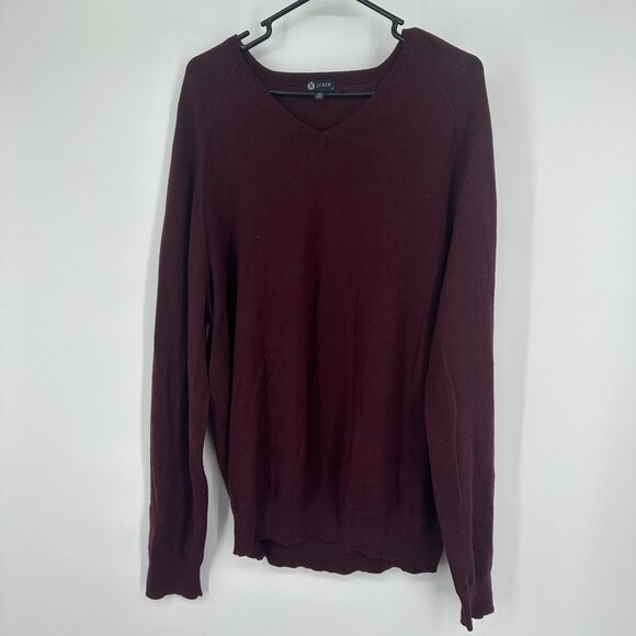 J.Crew Men's Burgundy Long Sleeve Sweater Size Large‎ Cashmere Blend - Picture 1 of 3